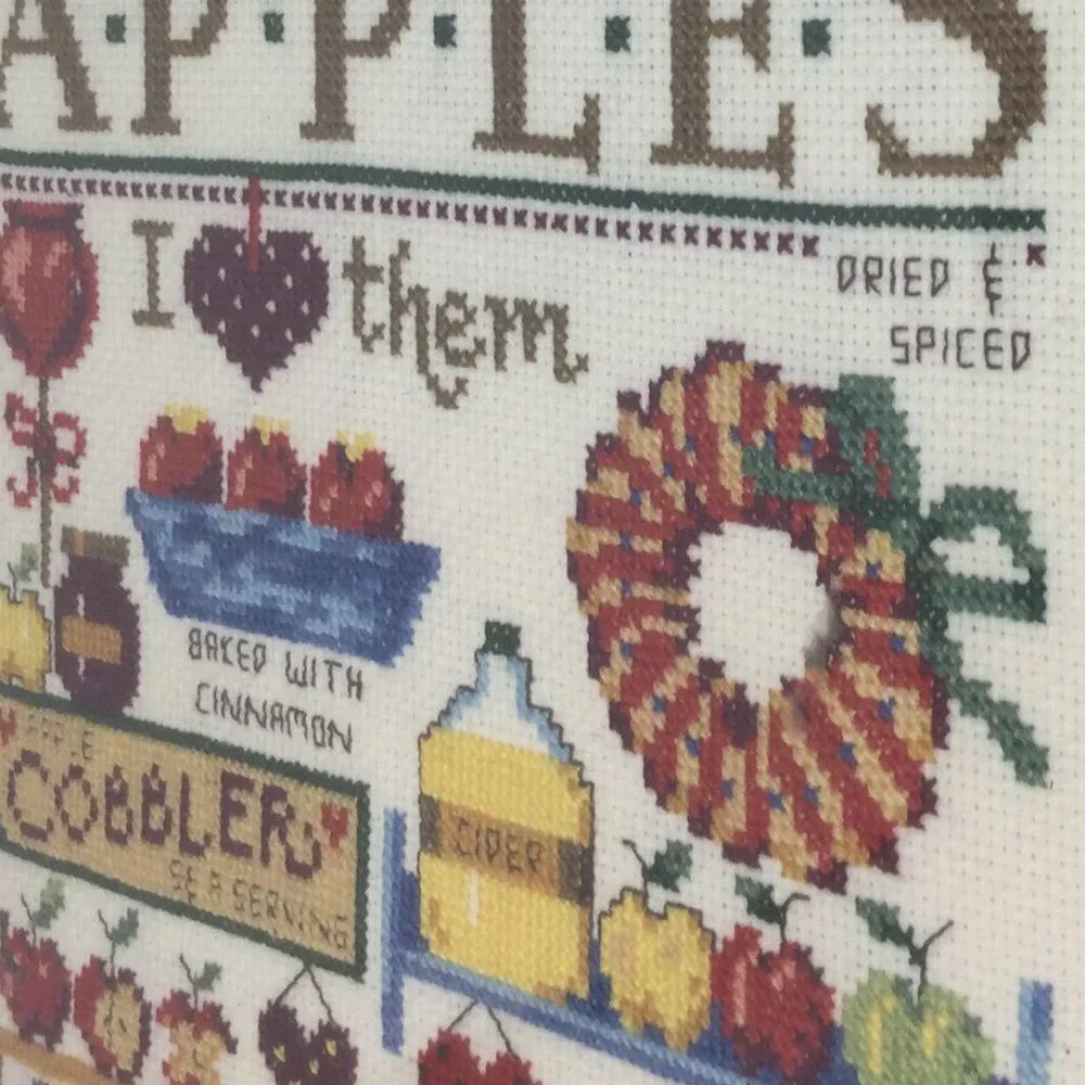 Custom Needlepoint Apple Theme Wall Art